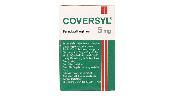 Coversyl 5mg trị tăng huyết áp, suy tim, bệnh động mạch vành hộp 30 viên