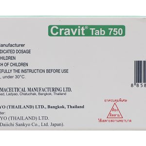 Cravit Tab 750 trị nhiễm khuẩn nhẹ, trung bình và nghiêm trọng (1 vỉ x 5 viên)