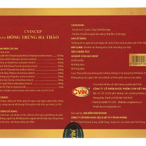 Dung dịch Cvincep Nấm Đông Trùng Hạ Thảo bồi bổ cơ thể hộp 20 ống x 10ml
