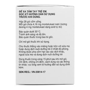 Thuốc cốm Singulair 4mg trị hen phế quản mạn tính hộp 28 gói