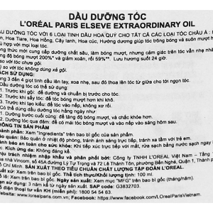 Dầu dưỡng tóc L'Oréal Paris Elseve Extraordinary Oil giúp tóc bóng mượt chai 100ml