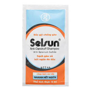 Dầu gội Selsun làm sạch gàu và hết ngứa da đầu hộp 6 gói x 5ml