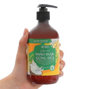 Dầu xả thảo dược Gừng dừa Cocay Hoala giúp tóc mềm mượt, giảm khô xơ chai 440g