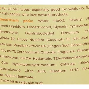 Dầu xả thảo dược Gừng dừa Cocay Hoala giúp tóc mềm mượt, giảm khô xơ chai 440g