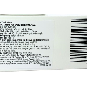 Bột pha tiêm Decitabine Dr.Reddy's điều trị bệnh bạch cầu dòng tủy cấp (AML) hộp 1 lọ 50mg