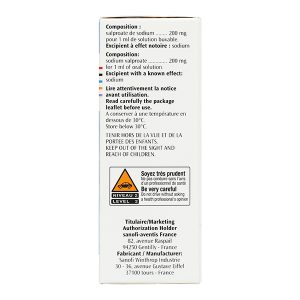 Dung dịch uống Depakine 200mg/ml điều trị các thể động kinh khác nhau chai 40ml