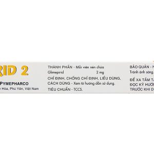 Diaprid 2 trị đái tháo đường (2 vỉ x 15 viên)