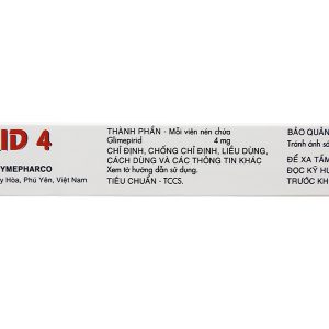 Diaprid 4 trị đái tháo đường tuýp 2 không phụ thuộc insulin (2 vỉ x 15 viên)