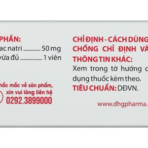 Diclofenac DHG 50mg điều trị viêm xương khớp (10 vỉ x 10 viên)