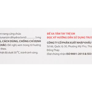 Dofluzol 5mg trị chóng mặt, đau nửa đầu (10 vỉ x 10 viên)