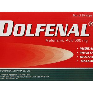 Dolfenal 500mg trị cơn đau nhẹ đến trung bình (25 vỉ x 4 viên)