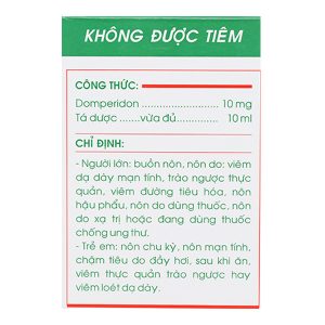 Hỗn dịch uống Dompenic 10mg trị triệu chứng nôn và buồn nôn (20 ống x 10ml)