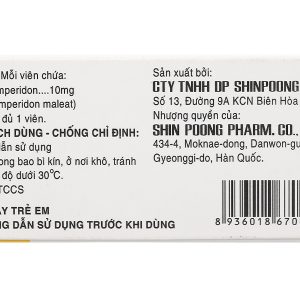 Dompil 10mg trị triệu chứng nôn và buồn nôn (10 vỉ x 10 viên)
