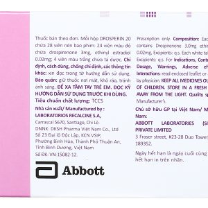 Drosperin 20 thuốc tránh thai hằng ngày (1 vỉ x 28 viên)