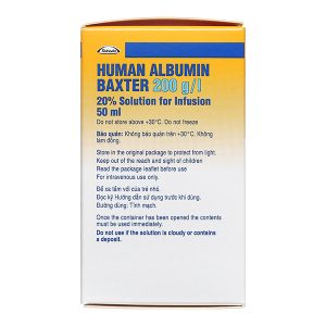 Dung dịch tiêm Human Albumin Baxter 200g/l phục hồi và duy trì thể tích máu lọ 50ml