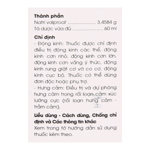 Sirô Dalekine điều trị động kinh các thể, điều trị & dự phòng hưng cảm chai 60ml