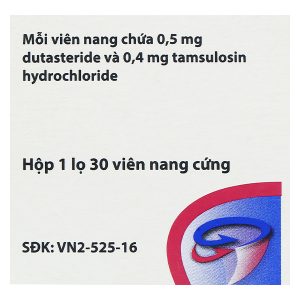 Duodart 0.5mg/0.4mg trị phì đại lành tính tuyến tiền liệt hộp 30 viên