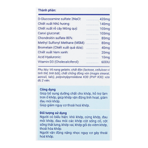 Dưỡng Khớp Kawa giúp bổ sung dưỡng chất cho khớp hộp 60 viên