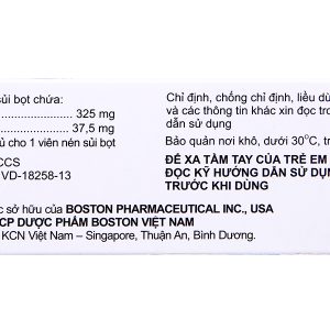 Viên sủi Effer-Bostacet trị các cơn đau trung bình đến nặng (5 vỉ x 4 viên)