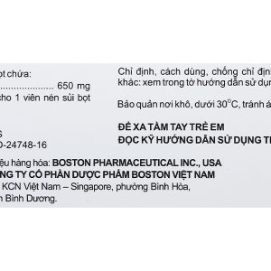 Viên sủi Effer-Paralmax Extra 650mg giảm đau, hạ sốt từ nhẹ đến vừa (5 vỉ x 4 viên)