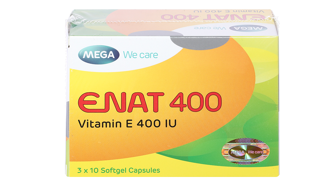 Enat 400 bổ sung vitamin E, ngừa lão hóa (3 vỉ x 10 viên)