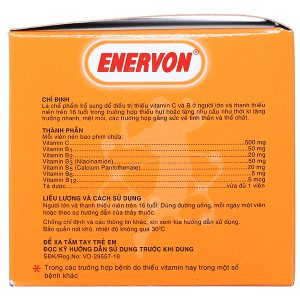 Enervon bổ sung vitamin nhóm B và vitamin C (10 vỉ x 10 viên)