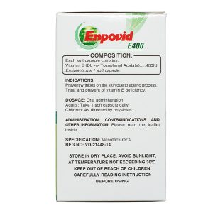 Enpovid E400 bổ sung vitamin E, ngừa lão hóa (10 vỉ x 10 viên)
