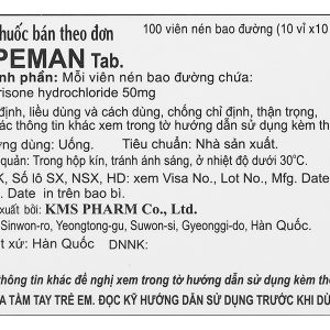 Epeman Tab. 50mg giúp cải thiện chứng tăng trương lực cơ, liệt cơ (10 vỉ x 10 viên)