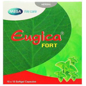Eugica Fort điều trị các chứng ho, đau họng, sổ mũi (10 vỉ x 10 viên)