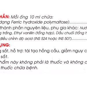 Dung dịch Feritonic bổ sung sắt, giảm nguy cơ thiếu máu hộp 20 ống x 10ml