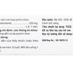 Fexophar 120mg trị viêm mũi dị ứng, dị ứng da, nổi mề đay (5 vỉ x 10 viên)