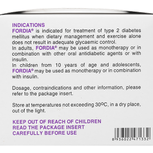 Fordia 850mg trị đái tháo đường type 2 kết hợp ăn kiêng và thể thao (10 vỉ x 10 viên)