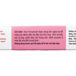 Kem bôi Forsancort trị các bệnh viêm da tiếp xúc tuýp 15g