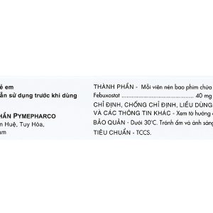 Friburine 40mg trị tăng acid uric huyết trong bệnh gout mạn tính (3 vỉ x 10 viên)