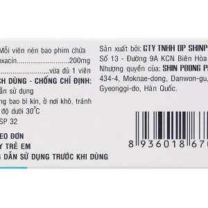 Fugacin 200mg trị nhiễm trùng gây ra bởi các vi khuẩn nhạy cảm (10 vỉ x 10 viên)