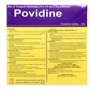 Gạc Povidine iodine 10% sát trùng vết thương hộp 10 miếng