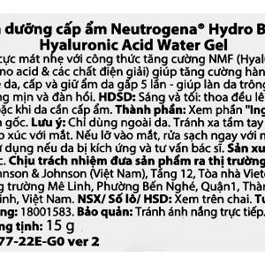 Gel dưỡng ẩm Neutrogena Hydro Boost Water cấp và giữ ẩm cho da hộp 15g