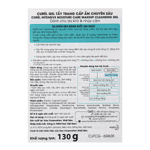Gel tẩy trang Curél cấp ẩm chuyên sâu cho da khô & nhạy cảm tuýp 130g