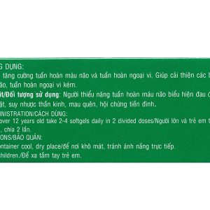 Ginkgobilobaybay tăng cường tuần hoàn máu não hộp 30 viên