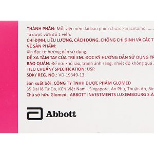 Glotadol 500 hạ sốt, giảm các cơn đau từ nhẹ đến vừa (10 vỉ x 10 viên)