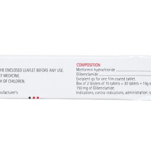 Glucovance 500mg/5mg trị đái tháo đường tuýp 2 (2 vỉ x 15 viên)
