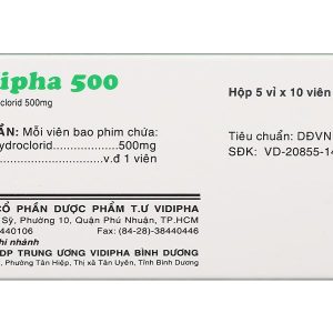 Gludipha 500 điều trị đái tháo đường tuýp 2 (5 vỉ x 10 viên)