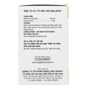 Glumeform 500 trị đái tháo đường tuýp 2 (10 vỉ x 10 viên)