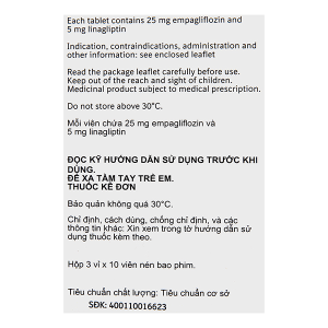 Glyxambi 25mg/5mg trị đái tháo đường tuýp 2 (3 vỉ x 10 viên)