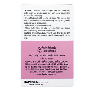 Hapenxin Capsules 500mg trị nhiễm khuẩn (10 vỉ x 10 viên)