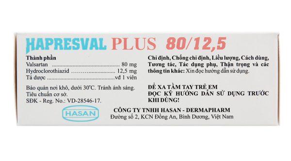 Hapresval Plus 80/12.5 trị tăng huyết áp vô căn (5 vỉ x 10 viên)