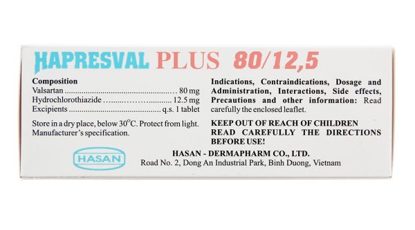 Hapresval Plus 80/12.5 trị tăng huyết áp vô căn (5 vỉ x 10 viên)