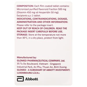 Henex 500mg trị triệu chứng suy tĩnh mạch, bệnh trĩ cấp và mạn tính (10 vỉ x 10 viên)