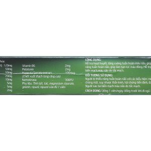 Hoạt huyết Minh Não Khang Extra giúp tăng cường tuần hoàn máu não hộp 20 viên