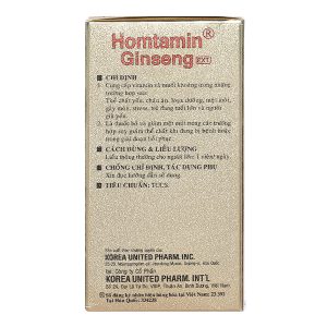 Homtamin Ginseng bổ sung vitamin và khoáng chất, giảm mệt mỏi (12 vỉ x 5 viên)